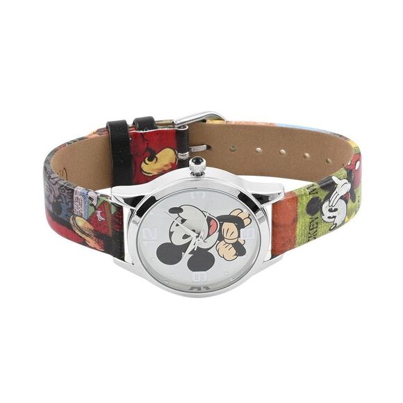 Set of (2) Mickey Mouse Green and Brown Comic Strip Vegan Leather Strap main image 4